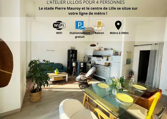 L\'Atelier Lillois 57M2 4 Pers Balcon - Prox Metro
